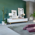 Tv Unit | White & Wooden | 180 x 40 x 40 | TV23